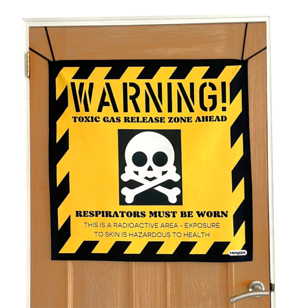 HANGUPZ 'Gas Release Warning Sign' Large Fun Kid's Bedroom Door Decoration Original Gift for Boys Girls