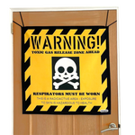 HANGUPZ 'Gas Release Warning Sign' Large Fun Kid's Bedroom Door Decoration Original Gift for Boys Girls
