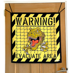 HANGUPZ 'Escaped Dinosaur Warning Sign' Large Fun Kid's Bedroom Door Decoration Gift For Boys Girls