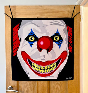 HANGUPZ Creepy Clown Face Door-Hang Original Large Hanging Halloween Decoration Gift For Boys Girls