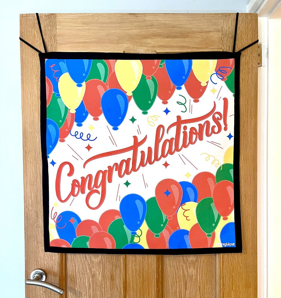 HANGUPZ 'Congratulations' Door-Hang Banner Large Original Front Door Bedroom Door Decoration