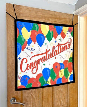 HANGUPZ 'Congratulations' Door-Hang Banner Large Original Front Door Bedroom Door Decoration