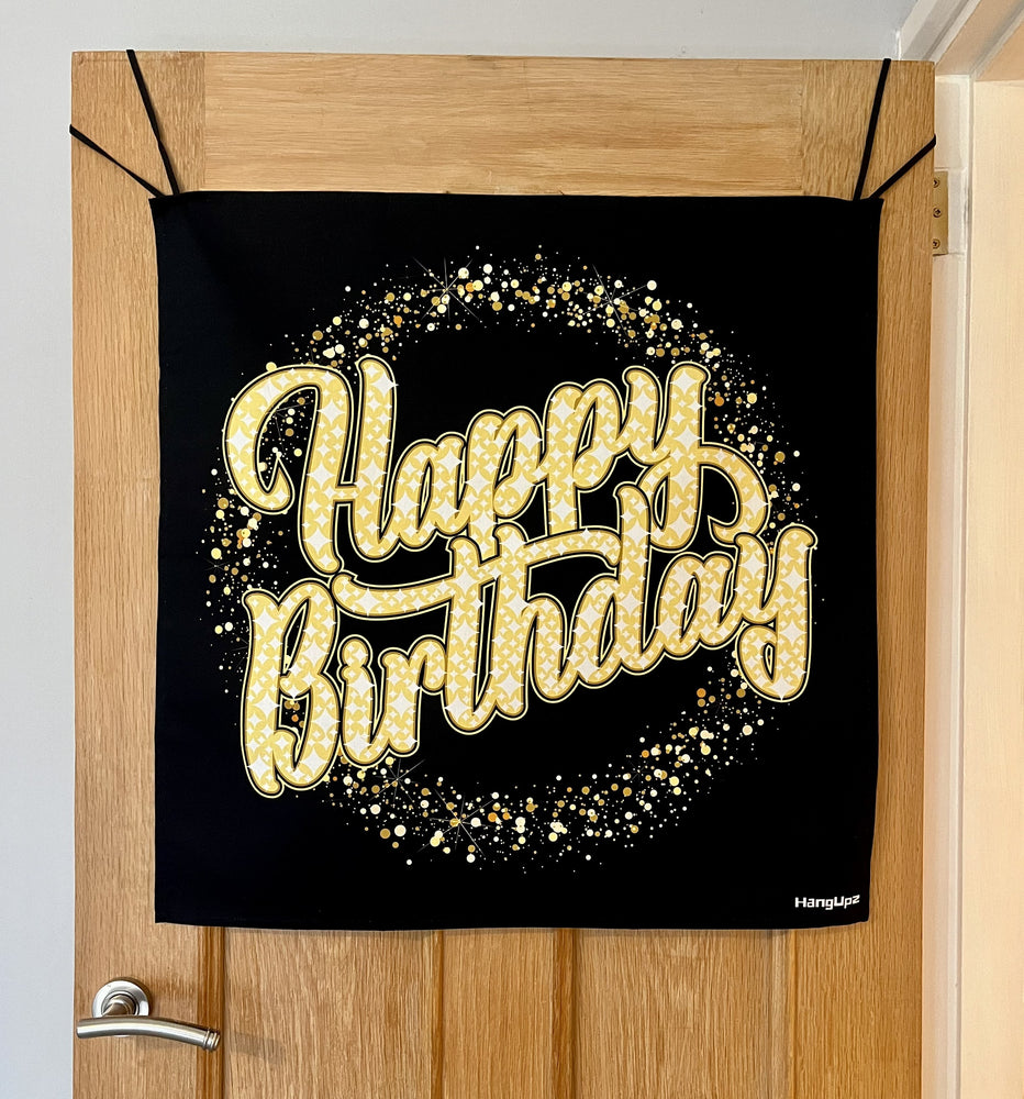HANGUPZ Sparkly 'Happy Birthday' Door-Hang Banner Large Original Front Door Bedroom Door Decoration
