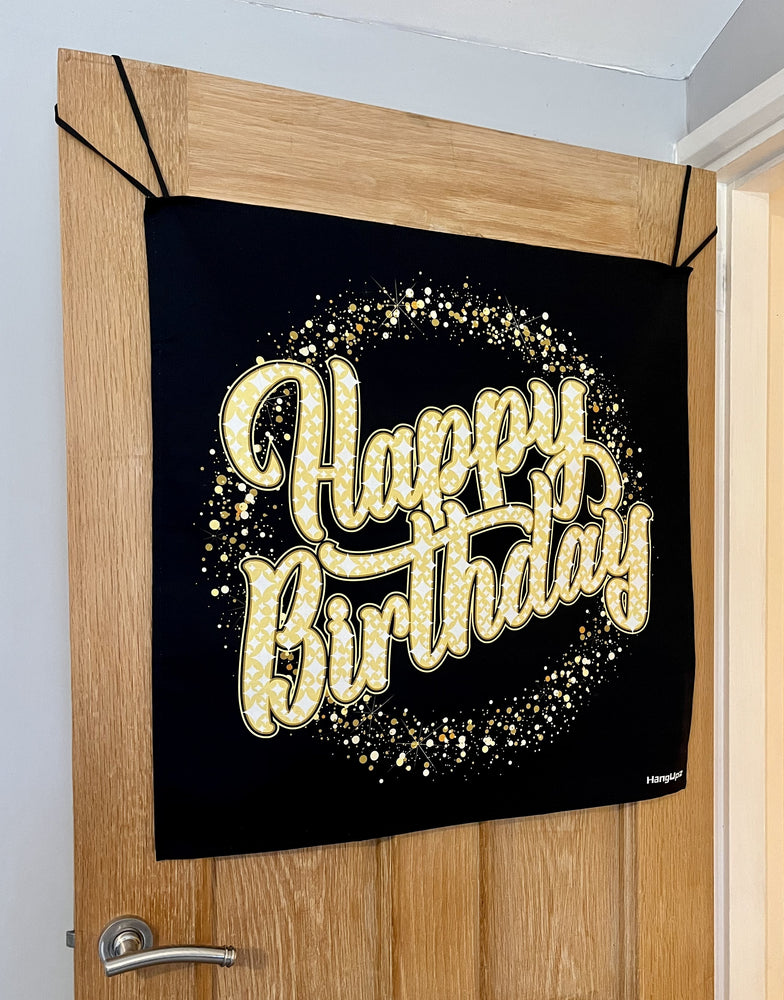 HANGUPZ Sparkly 'Happy Birthday' Door-Hang Banner Large Original Front Door Bedroom Door Decoration