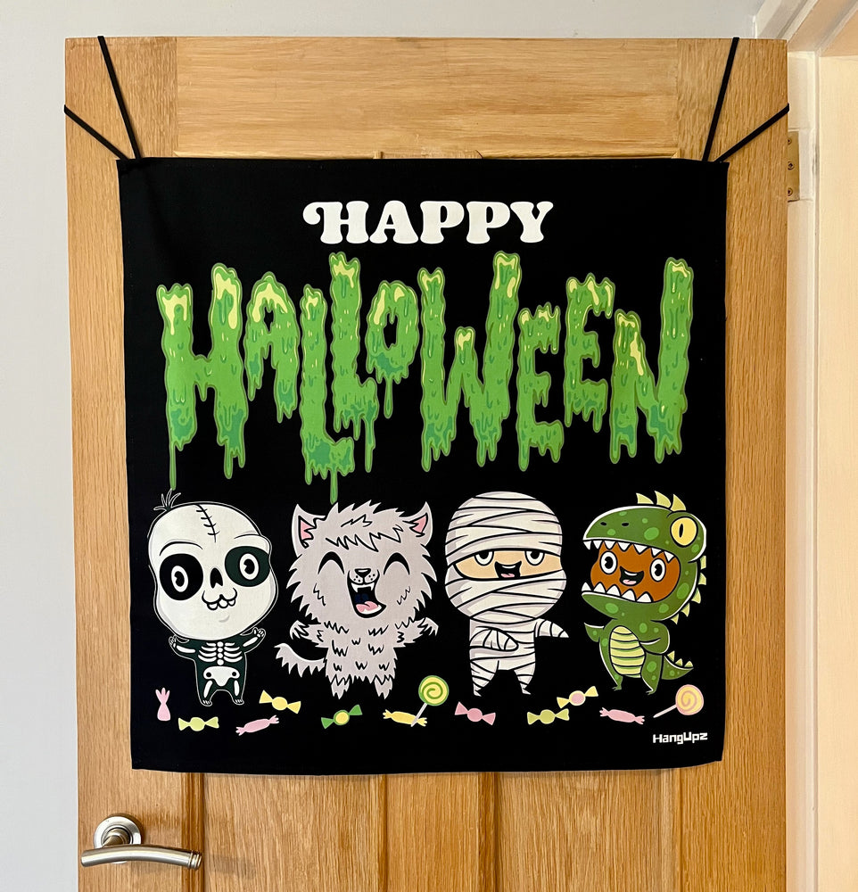 HANGUPZ Happy Halloween Sign Door-Hang Original Large Hanging Halloween Decoration Gift For Boys Girls