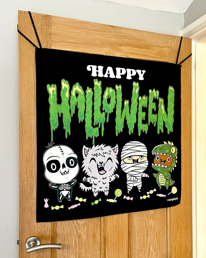 HANGUPZ Happy Halloween Sign Door-Hang Original Large Hanging Halloween Decoration Gift For Boys Girls