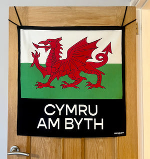 HANGUPZ Wales Flag Large Original Door-Hang Front Door Bedroom Door Decoration