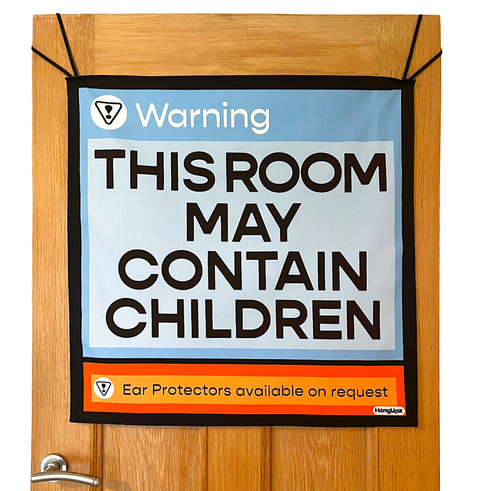 HANGUPZ Fun 'Health Warning Sign' Large Kid's Playroom/Bedroom Door Decoration Original Gift For Boys Girls