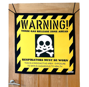 HANGUPZ 'Gas Release Warning Sign' Large Fun Kid's Bedroom Door Decoration Original Gift for Boys Girls