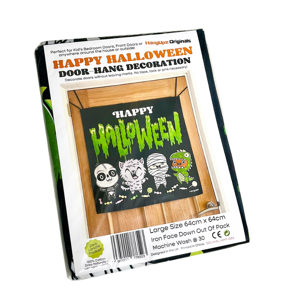 HANGUPZ Happy Halloween Sign Door-Hang Original Large Hanging Halloween Decoration Gift For Boys Girls