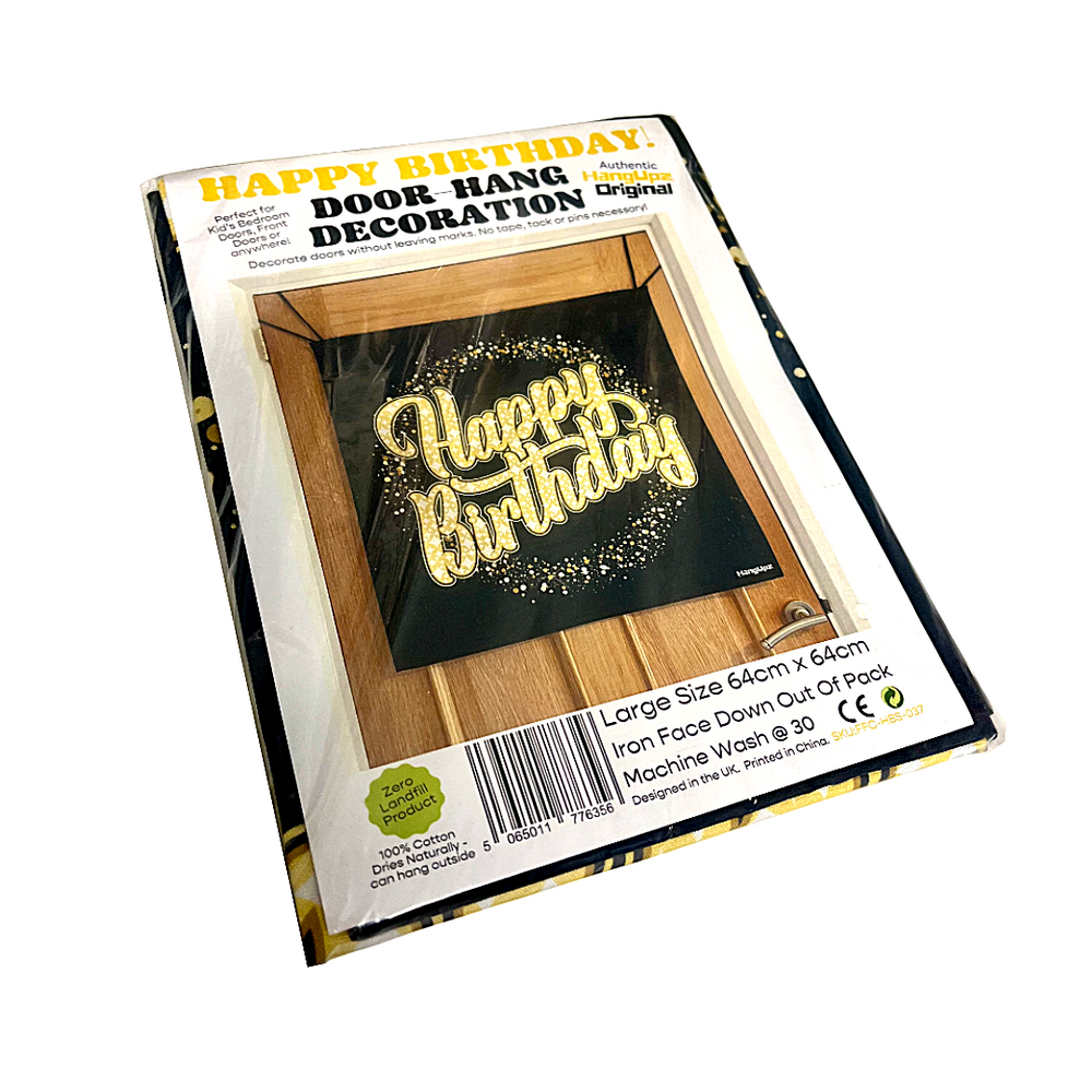 HANGUPZ Sparkly 'Happy Birthday' Door-Hang Banner Large Original Front Door Bedroom Door Decoration