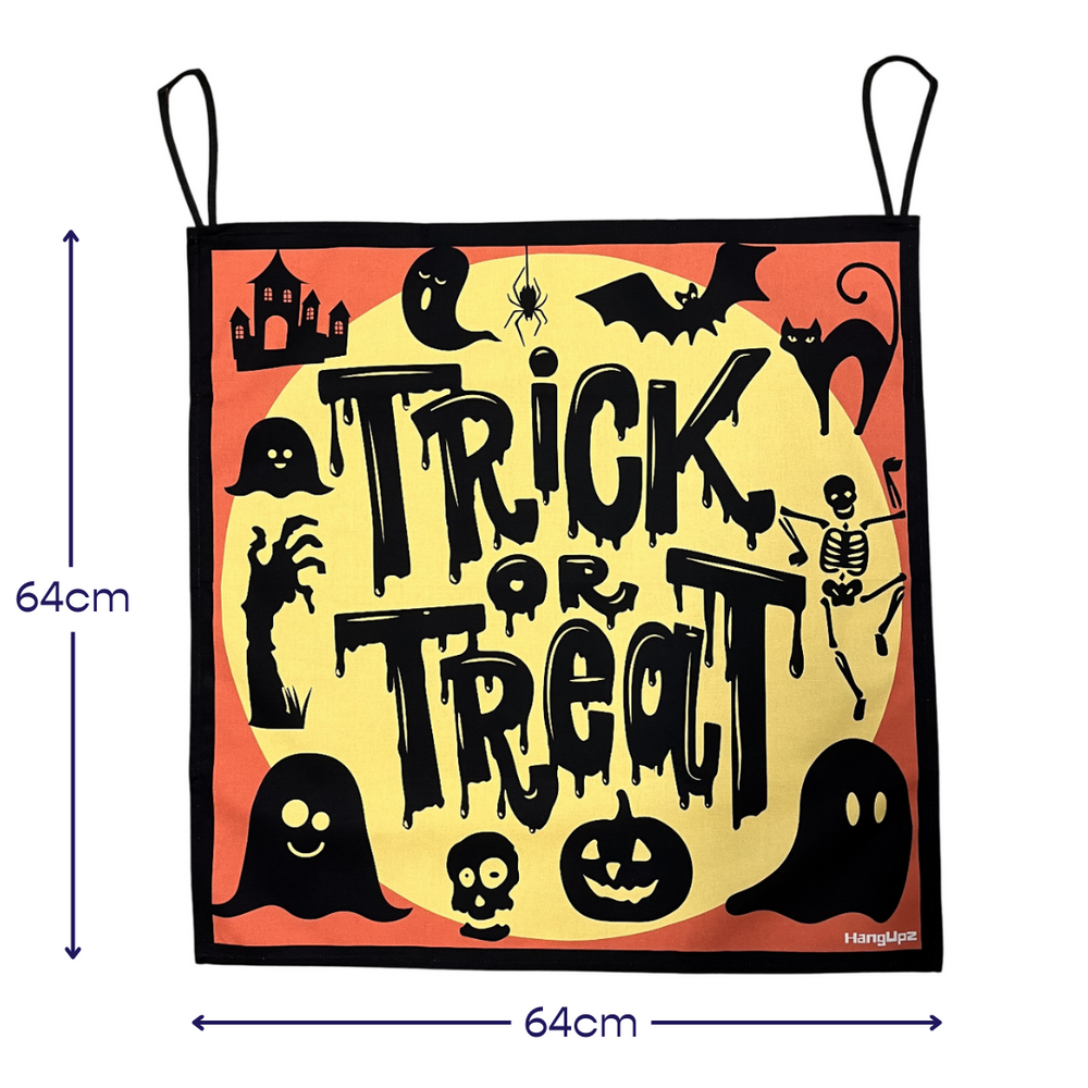 HANGUPZ Trick Or Treat Door-Hang Sign Original Large Hanging Halloween Decoration Gift For Boys Girls