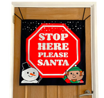 HANGUPZ 'Stop Here Please Santa' Kid's Bedroom Door Large Original Hanging Christmas Decoration